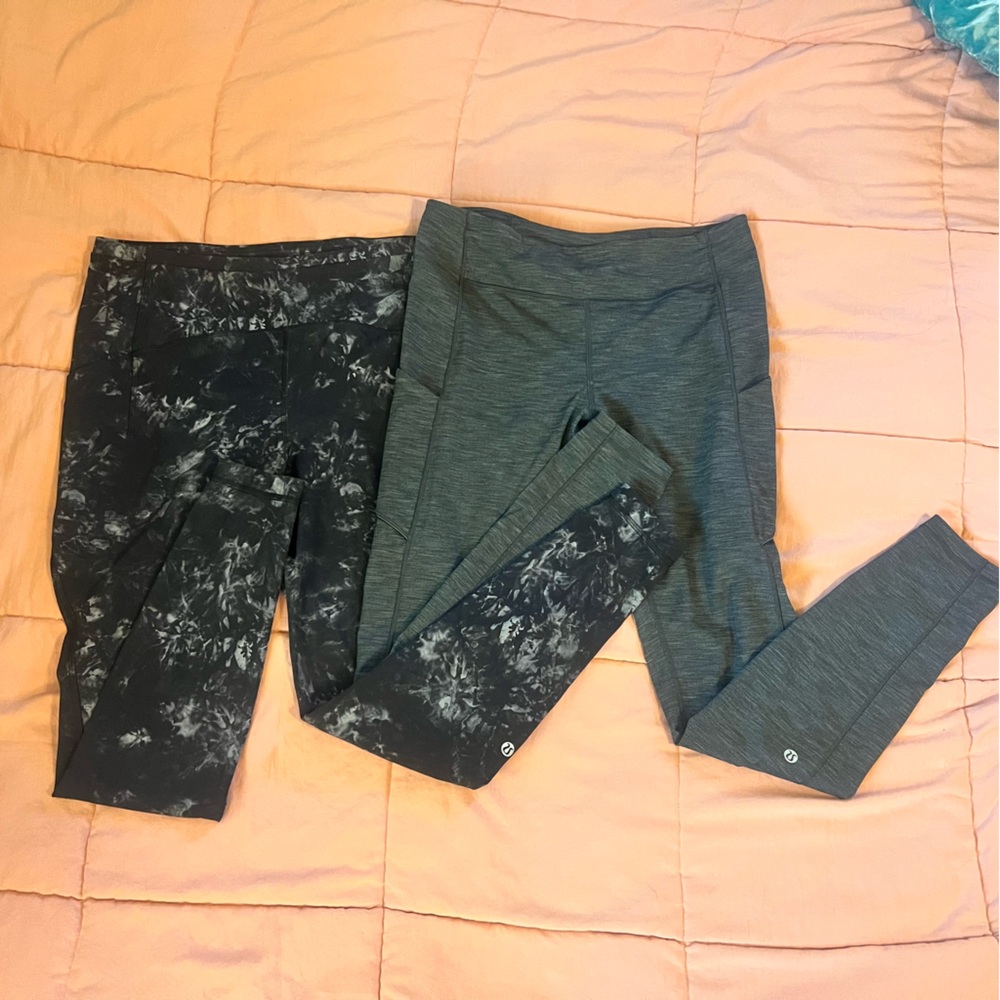 Lululemon Marbled Black and Gray Leggings